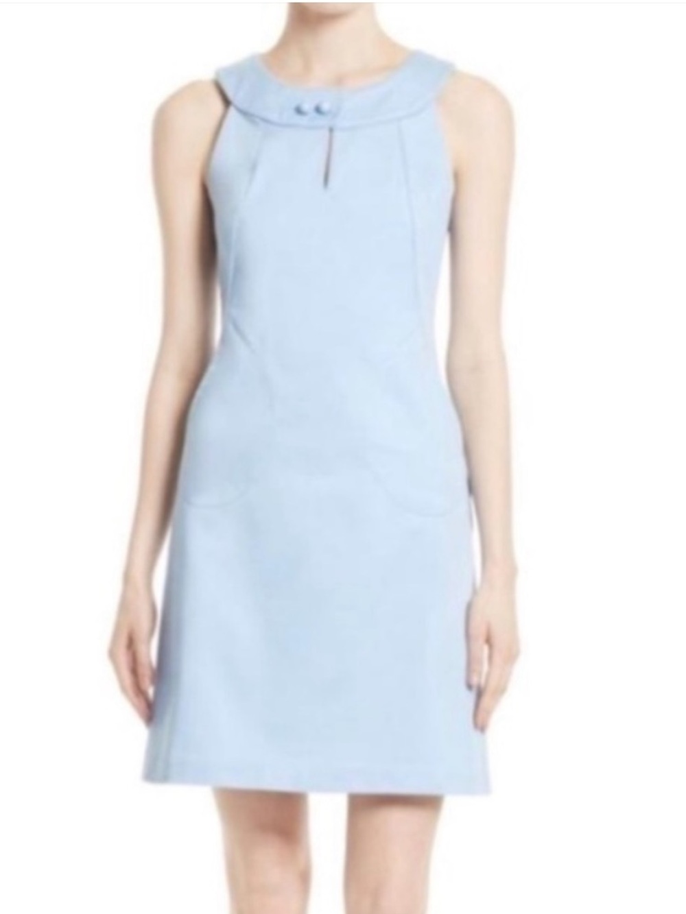 Tory Burch Gerrit Sleeveless Sheath Dress in Silverlake Blue Sz 2 - Picture 4 of 10